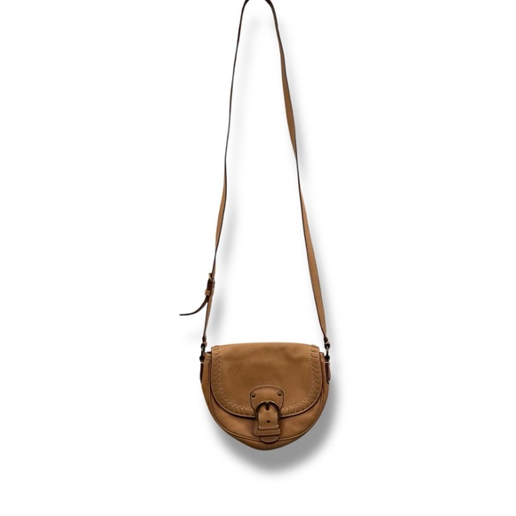 Coach Handbags - COACH Saddle Crossbody Bag Tan‎ Leather Buckle Flap Adjustable Strap